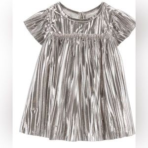 Metallic Pleated Dress